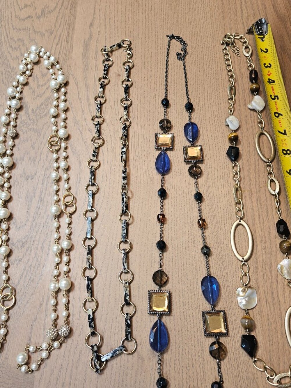 Ann Taylor & Lia Sophia Gold Pearl Necklace Lot of 4 Long Statement OS